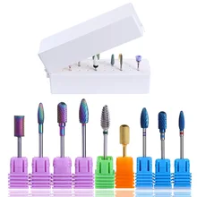 Электрический Фрезер для ногтей пилочка шлифовальный буфер Радужный Маникюр Инструмент для дизайна ногтей и контейнер для хранения Stan