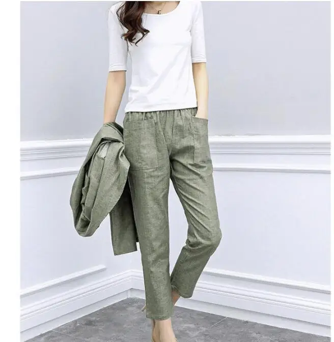 2019 New Spring Autumn Women 2 Pieces Sets Suits Cotton Linen Blazers Coat Casual ladies Pants Sets 2019 New Spring Autumn Women 2 Pieces Sets Suits Cotton Linen Blazers Coat Casual ladies Pants Sets