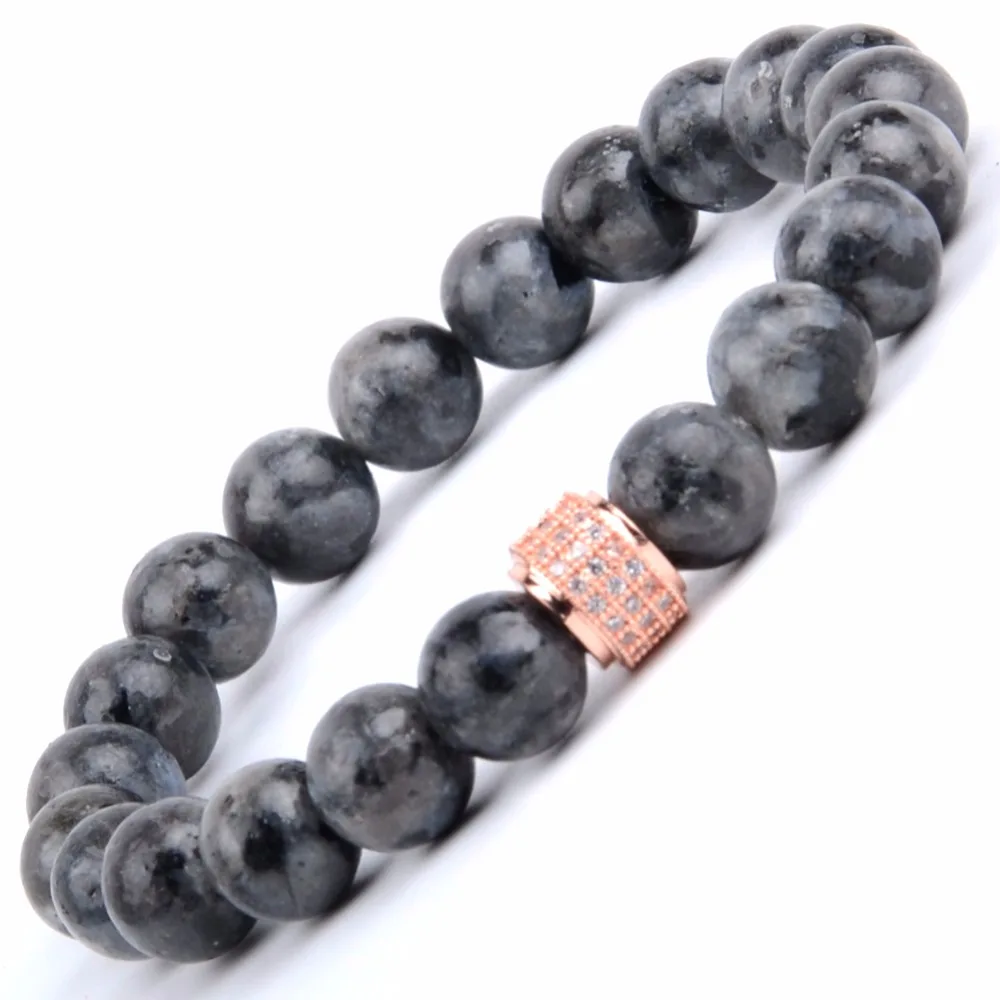 

Fashion Beaded Bracelets For Women Jewelry Natural Stone Labradorite Beads Wristband Bracelet Mens Rose Gold Tube Charm Bangles