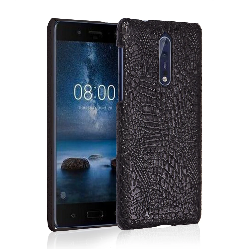 Чехол для Nokia 8/8 Sirocco тонкий кожаный чехол с текстурой крокодиловой кожи жесткий