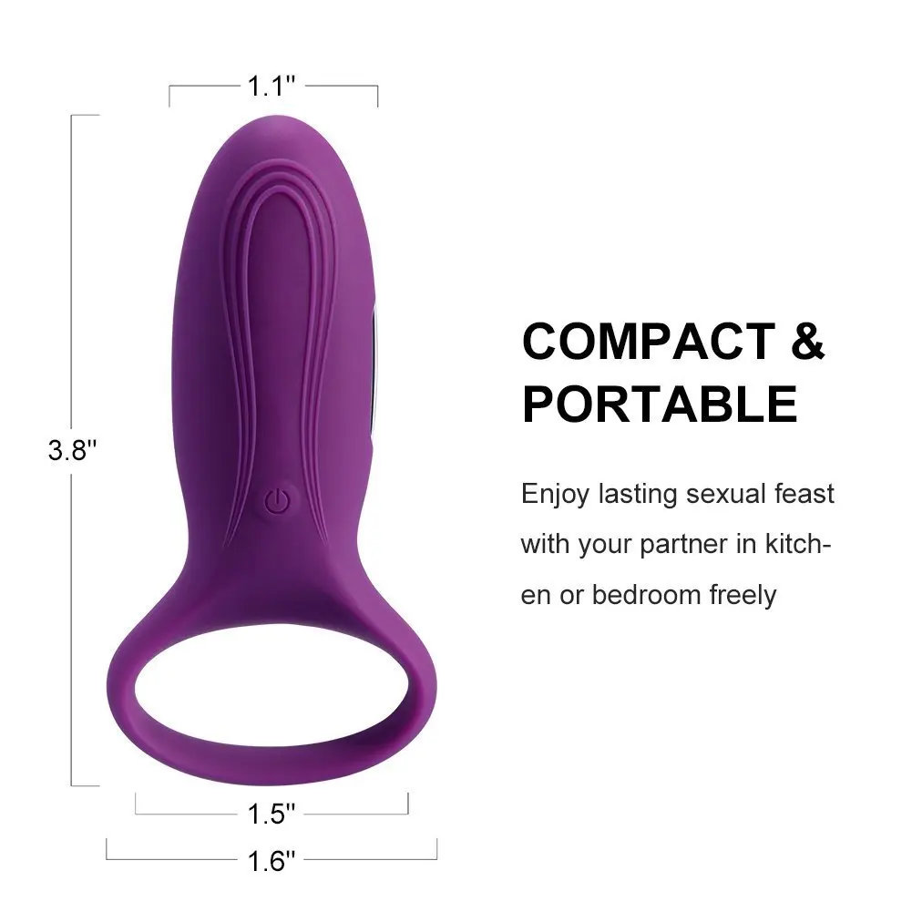Silicone USB Charging 7-speed Vibrating Cock Ring Penis Ring Vibrator Sex Toys for Men and Women 2