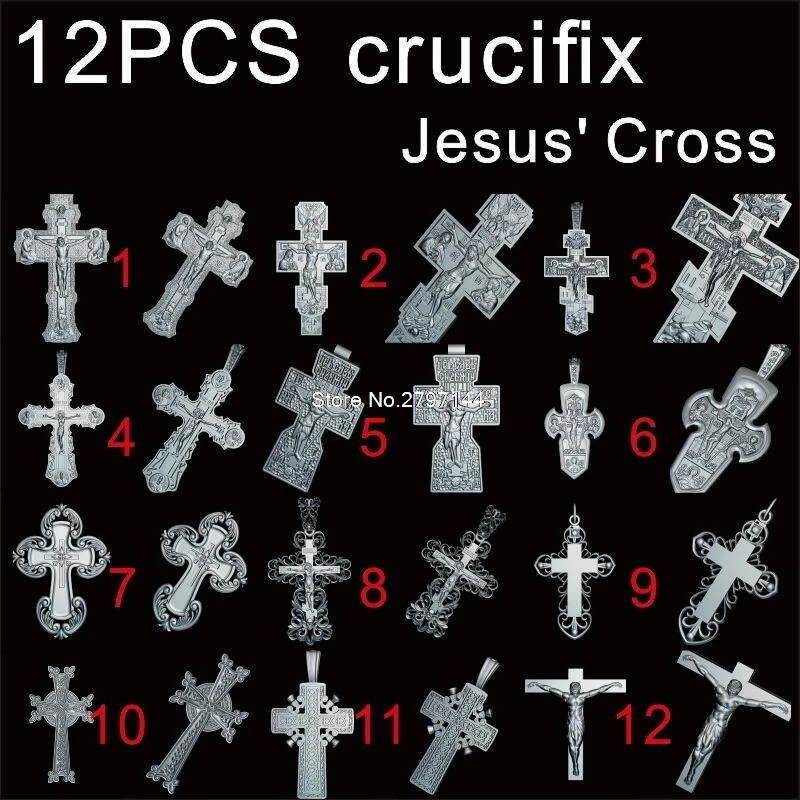 12 шт. для выбора Иисуса Креста 3D STL модель для резной фигуры cnc машина распятие модель маршрутизатор гравер ArtCam