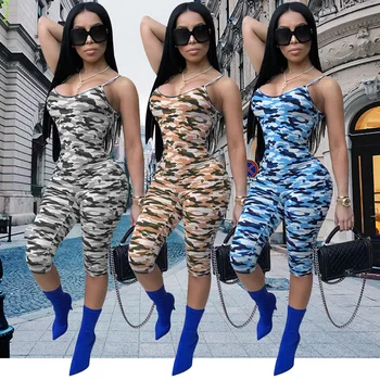 

Camouflage Sling Jumpsuit Female 2019 Summer Autumn Sexy Tight One Piece Playsuit Personality Camouflage Nightclub Women Rompers