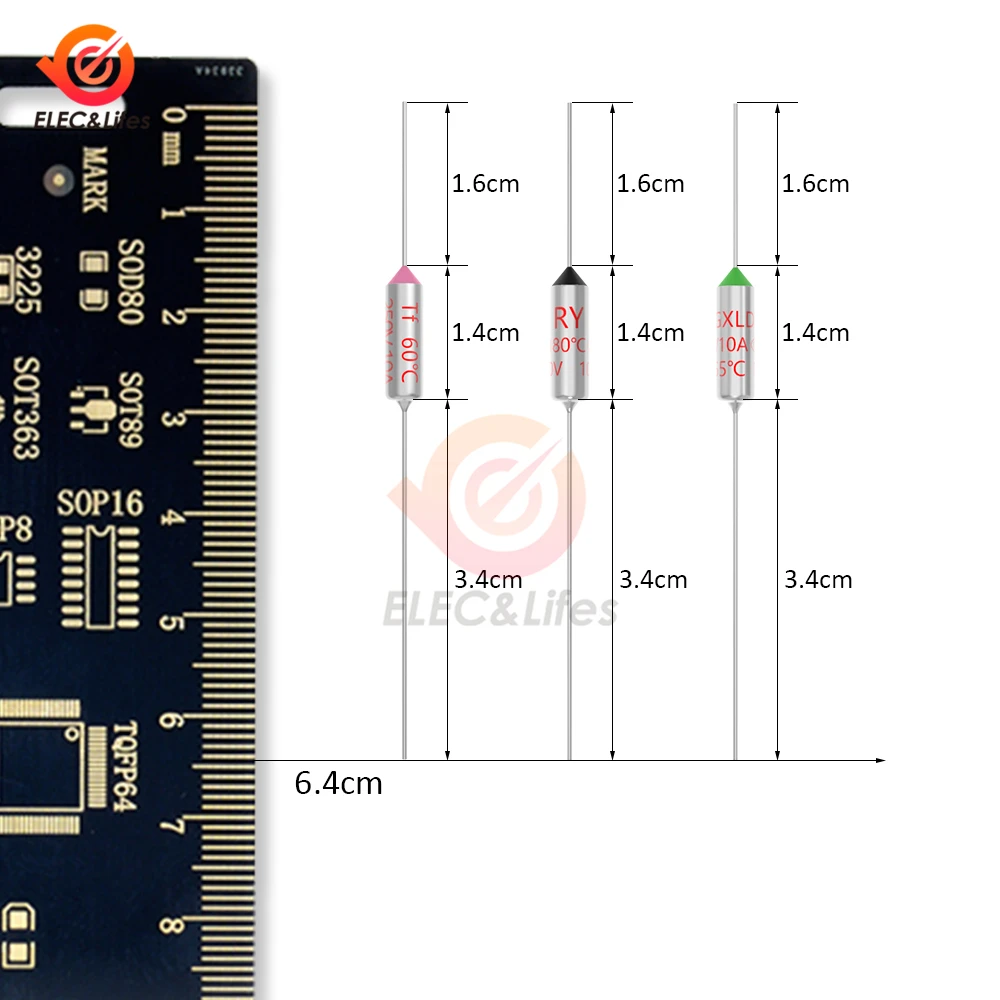 10 шт. RY TF температура Термальность предохранитель 10A 250V Температура 60C 65C 85C 100C 105C 120C 130C 165C 172C 185C 192C 200C 240C 250C 275C 280C