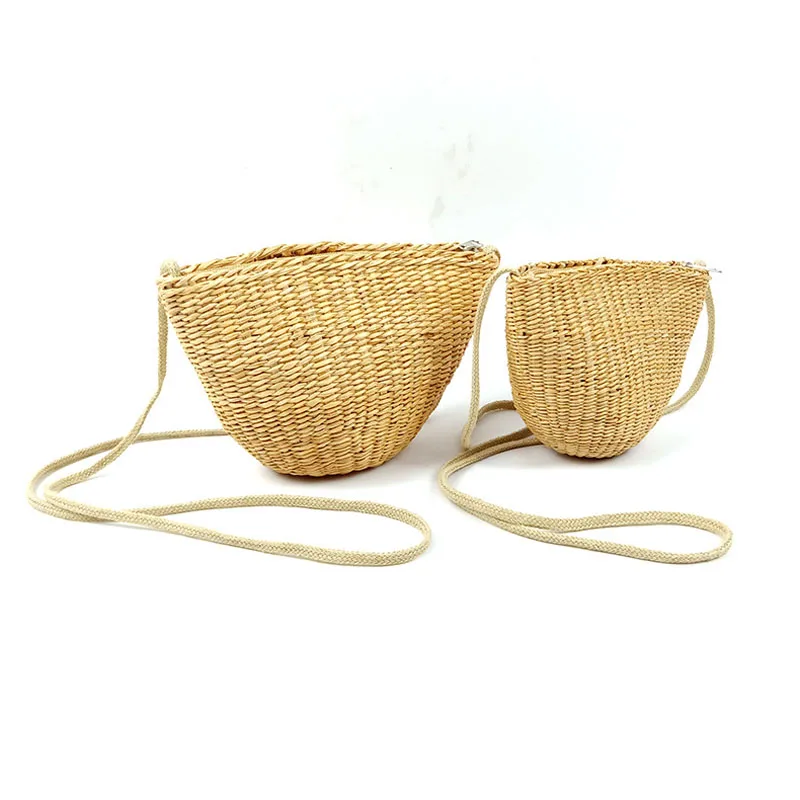 Rattan grass mini straw bag girl Cross body woven bag Women's summer beach Shoulder Bags