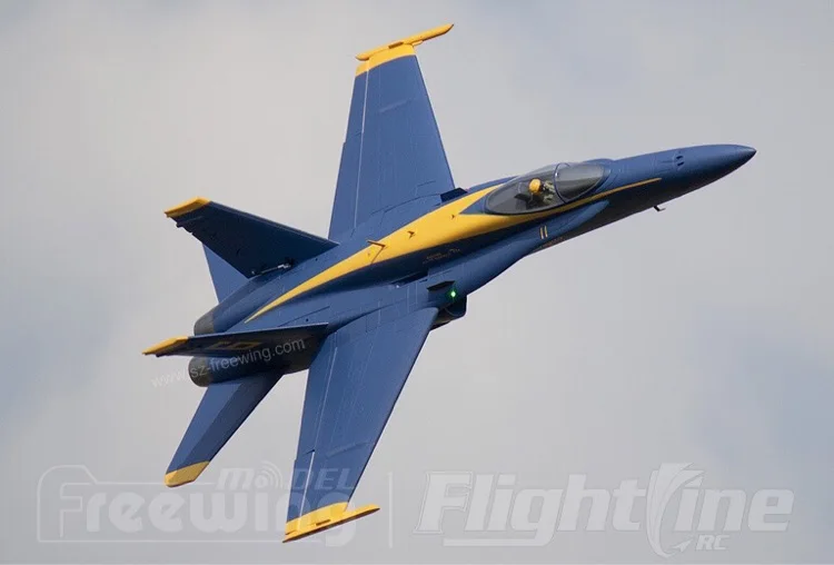 Модель реактивного самолета Freewing F18 F-18 90 мм F/A-18C Hornet Blue Angels RC EDF