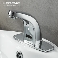 LEDEME Автоматический Инфракрасный сенсорный кран с базовой пластиной, смеситель для ванной, датчик воды, Бесконтактный кран, L1055-13