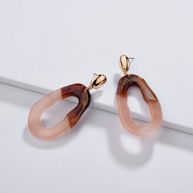 

Fashion Women Earring Jewelry Tortoiseshell Acrylic Drop Earring Irregular Shape Resin Statement Earrings for girls
