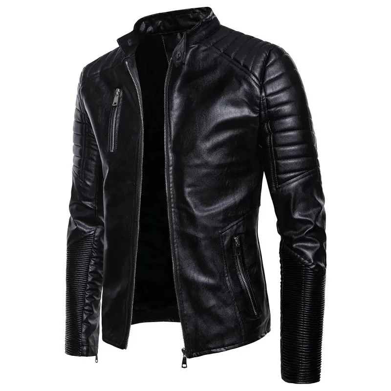 

PU men's jacket autumn and winter jacket motorcycle men's leather jacket fake knight clothes jacket