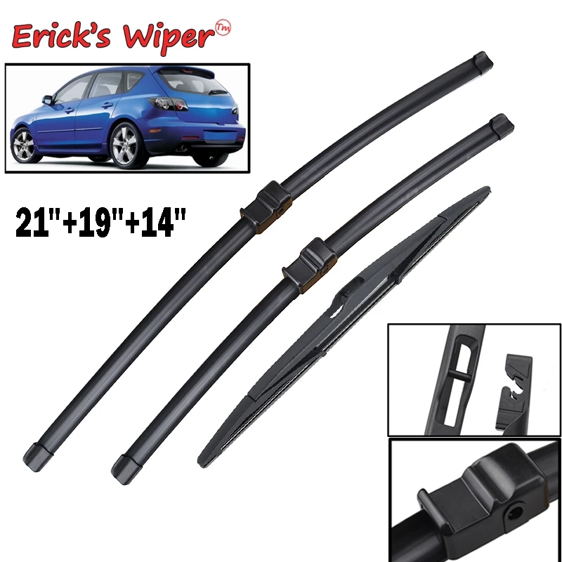 EricksWiperLHDFrontRearWiperBladesSetForMazda3BK20042008