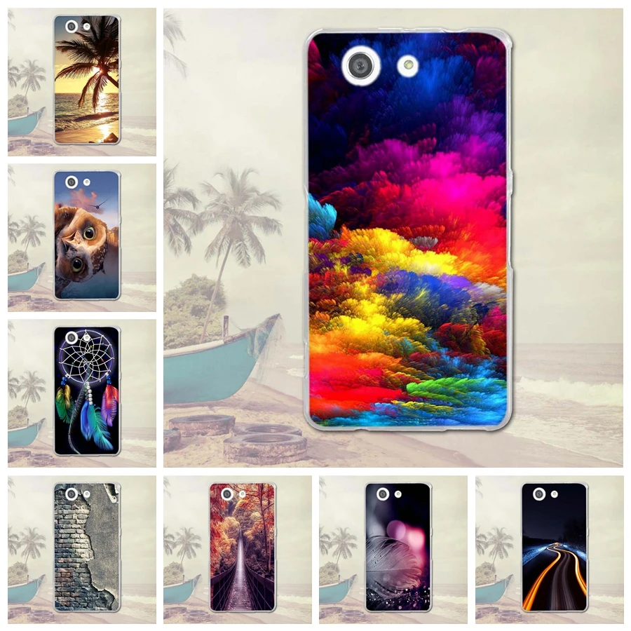 Soft TPU Silicon for Sony Z3 Mini case Releif Printing Back Cover For Xperia Compact M55W D5803 Phone | Мобильные телефоны и