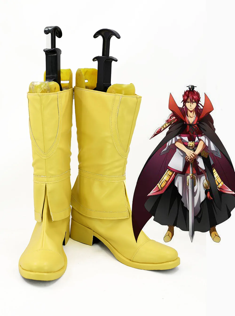 

Magi The Labyrinth of Magic Kouen Ren Cosplay Boots Yellow Custom Made