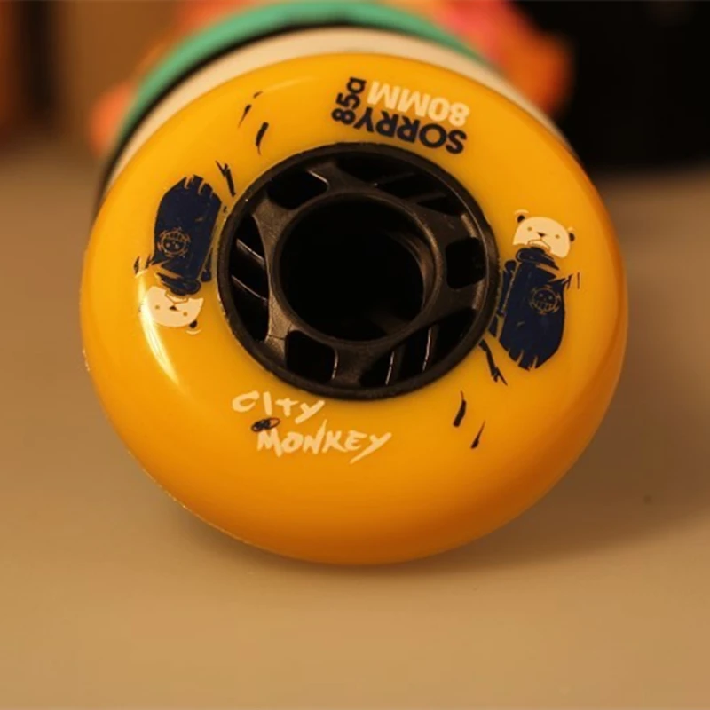 8 قطعة/المجموعة 85A عجلات تزلج Rollerblade عجلات عالية الجودة الأسطوانة عجلات سباق التعرج/الكبح أحذية التزلج الأسطوانة عجلات