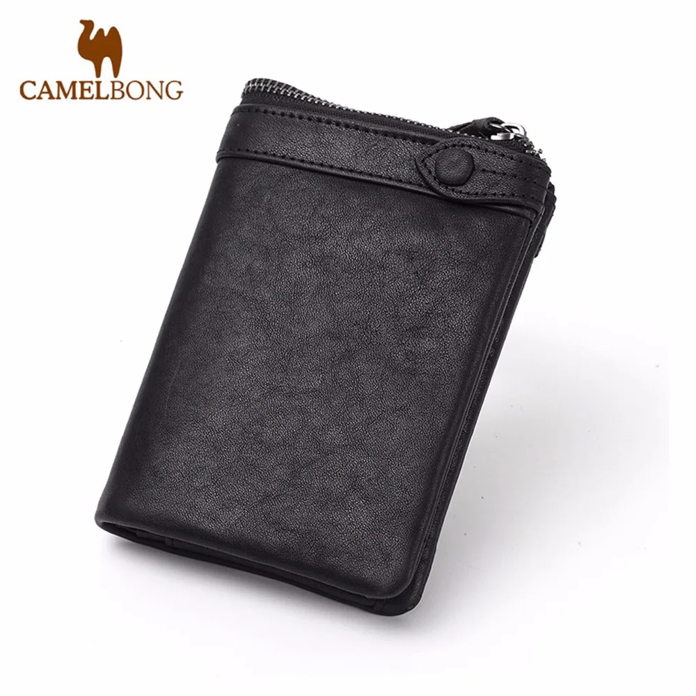 CamelBong брендовый дизайнерский топ из воловьей кожи мужской длинный кошелек сумка-клатч с ремешком на запястье черные кошельки и кошельки Держатель для карт