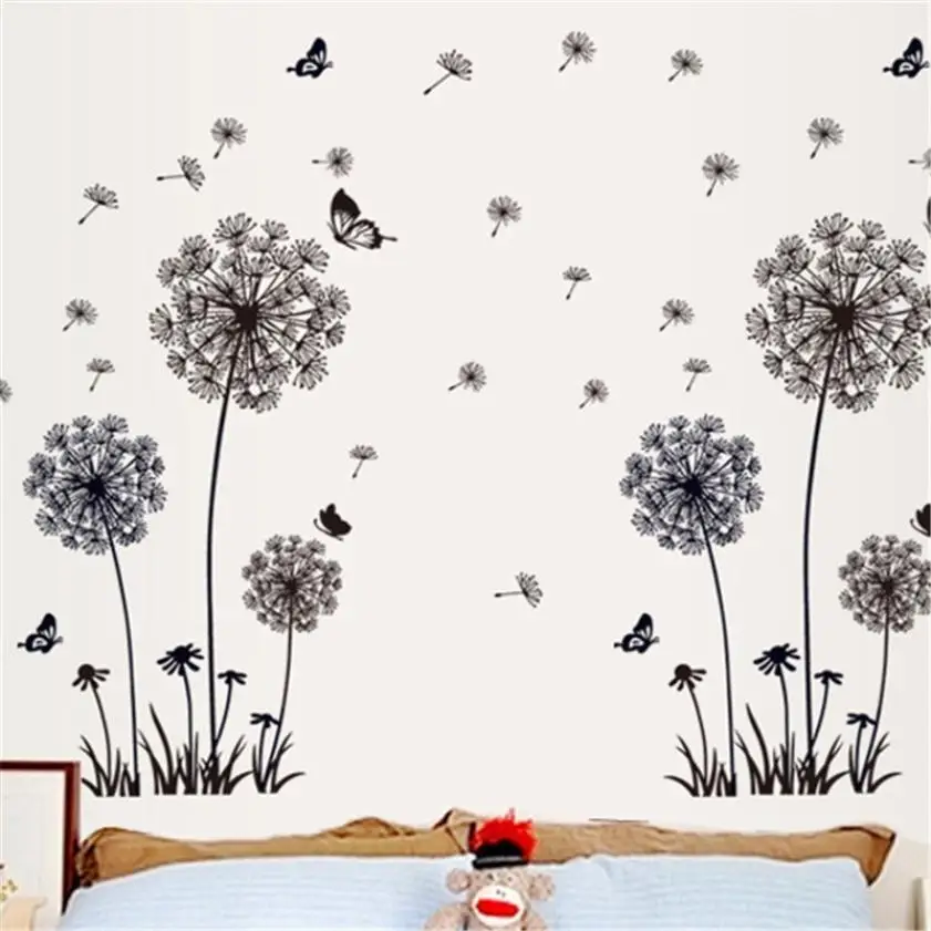 

New Creative Dandelion Wall Art Decal Sticker Removable Mural PVC Home Decor Wall Sticker home decor living room Dropship 18may8