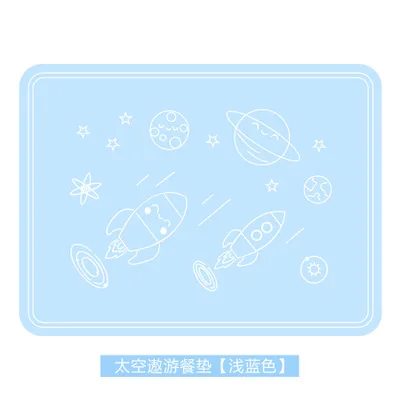 Cartoon cute silicone student children placemat 40*30 non-slip table baking products silicone placemat Kitchen Tableware Pad - Цвет: Небесно-голубой