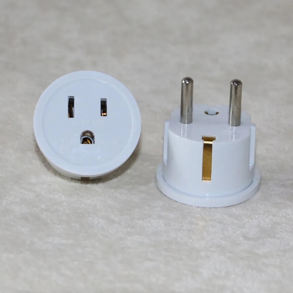 American to European Grounded Schuko Outlet Plug Adapterin Cables