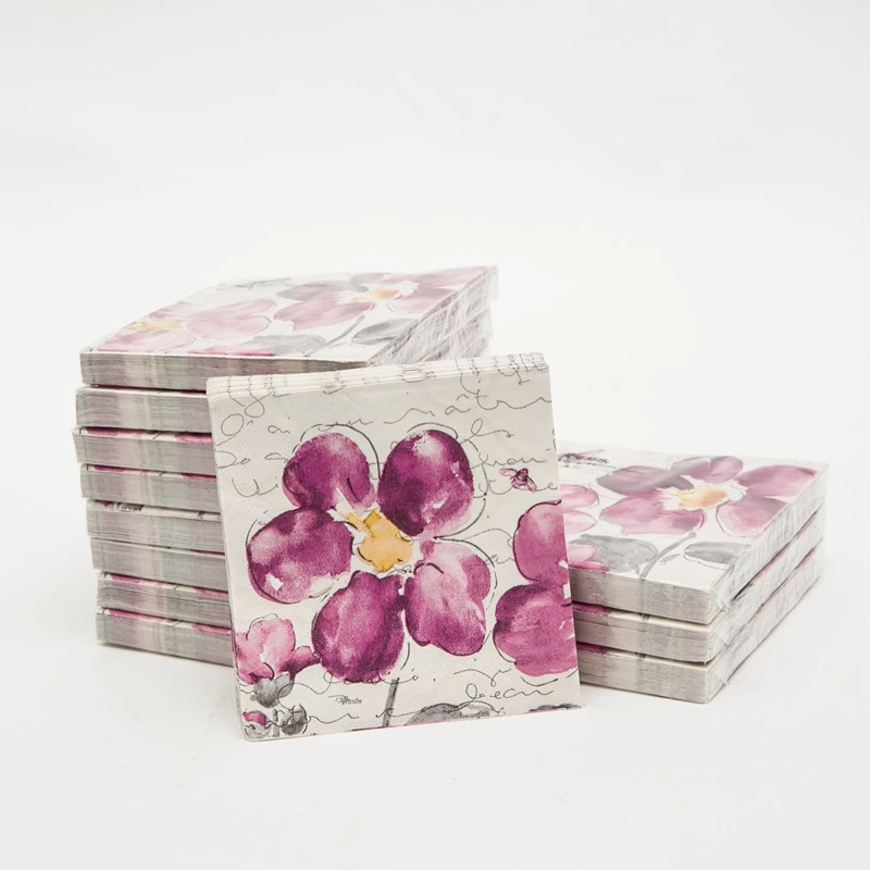 

Purple flower paper napkins-20pcs 25*25cm 3-ply purple napkins for decoupage-4NC5128