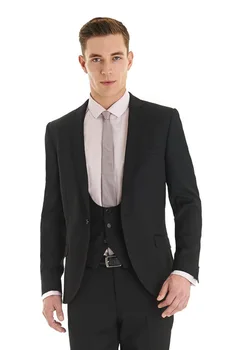 

New Arrival Groom Tuxedo Groomsmen Black Wedding/Dinner/Evening Suits Best Man Bridegroom (Jacket+Pants+Vest)