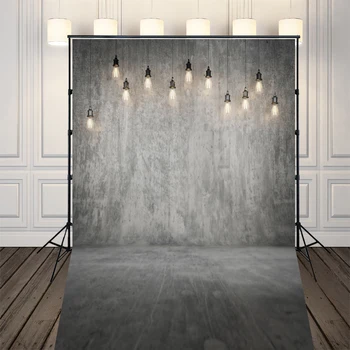 

Art Fabric Grey Concrete Wall Photography Backdrop Imitation Silk Cloth Background Printed With Retro Ancient Lights D-7967