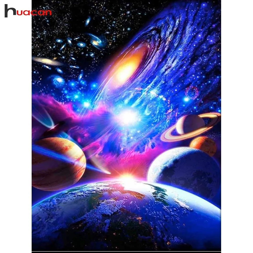 

HUACAN Diamond Mosaic Universe Full Drill Diamond Paintings Scenic Diamond Embroidery Cross Stitch Star Picture Of Rhinestones