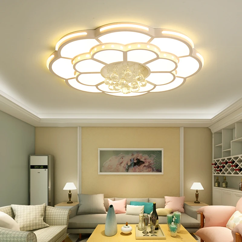 

New Round LED Crystal Ceiling Light For Living Room Indoor Lamp with Remote Control luminaria home decoration lighting fixtures