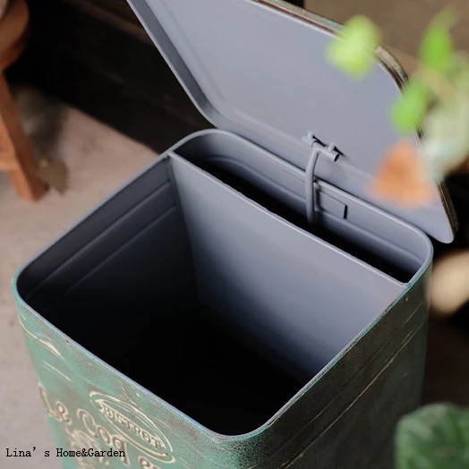 foot pedal metal zinc handcrafted vintage dustbin box (5)