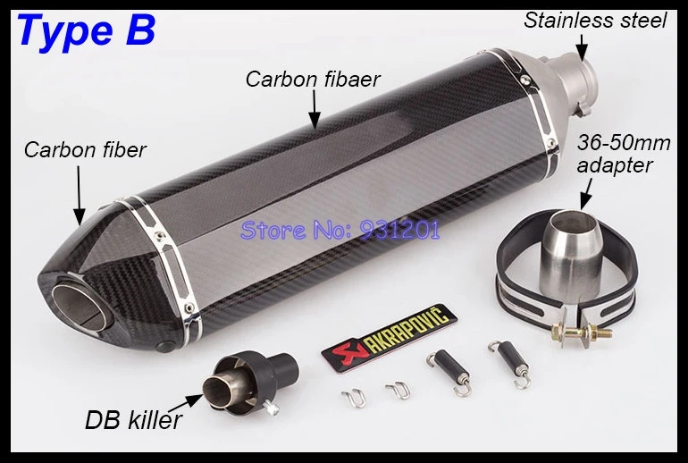 Entrada 51mm Akrapovic tubo de Escape silenciador de Escape de la motocicleta silenciador tubo de Escape antideslizante para Tmax 500 Tmax 530 etc
