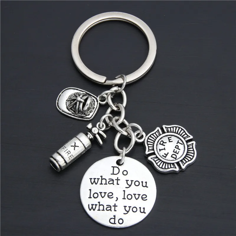 

1pc Firefighter Keychain Fire Department Keyring Fighter Jewelry Fireman Gift Fireman Wife Gift Lady Firefighter E2031