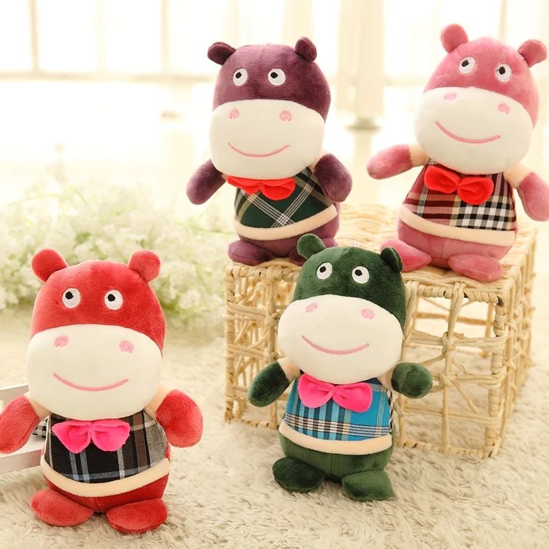 

1pcs 20cm Kawaii Colorful Hippo Gift DOLL Plush Stuffed TOY DOLL ; Sucker Car & Room & Window Pendant Bouquet TOY DOLL