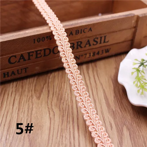 Light pink 1,2 см кривая кружевная отделка Серебряная сороконожка плетеная лента ткань ручной работы DIY Швейные принадлежности для рукоделия аксессуары 4 ярдов - Цвет: Light pink