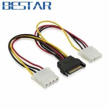 

SATA 15 Pin Male to Dual 4 Pin Female Power For IDE hard disk Power Extension Cable 10cm