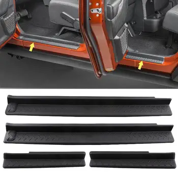 

JX-LCLYL 4pcs ABS Door Sill Guard Scuff Plate Step Protector For Jeep Wrangler 07-16