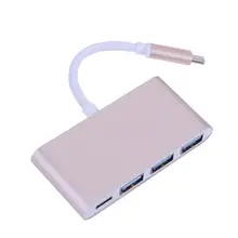 Высокая Скорость Тип-C штекерным Тип-C и 3 USB 3.0 Женский концентратор адаптер зарядки конвертер USB-хабы для диск usb Мышь клавиатура телефона