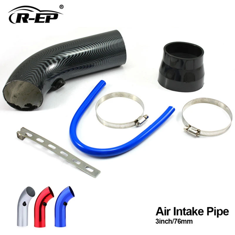 Rep 3inch Universal Car Air Intake Pipe For Air Filter Hood Cold Air