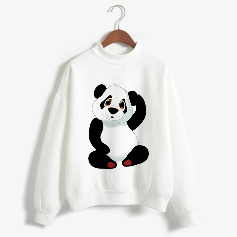 Повседневные Kawaii Panda Kpop толстовки Женская одежда с животным графическим принтом Harajuku с длинным рукавом Осенний пуловер Топы Футболки