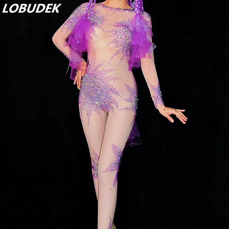 purple sparkly jumpsuit