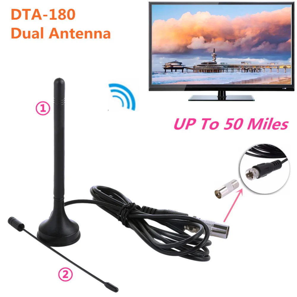 DTA-180 HD цифровая внутренняя ТВ двойная антенна DVB-T антенна Freeview HDTV антенна усилитель антенн ТВ палка приемник DVBT серфинговые антенны