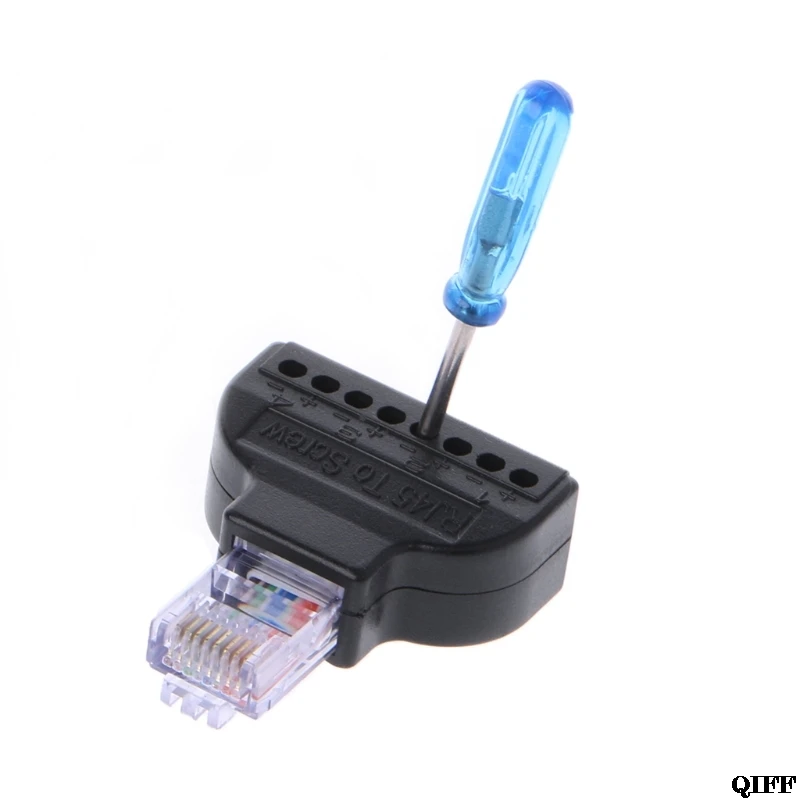 Прямая поставка и RJ45 Ethernet штекер до 8 Pin AV терминал винт адаптер Блок преобразователя CCTV Mar28