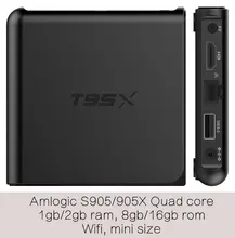 1pcs T95X Amlogic S905X Quad core Smart Android6.0 LIVE TV Streaming Box 2GB 16GB MediaHub 1200+ live tv 1000+ VOD