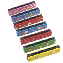 Wooden Painted Harmonica Children Kids Musical Instrument Educational Music Toy 328 Promotion %312