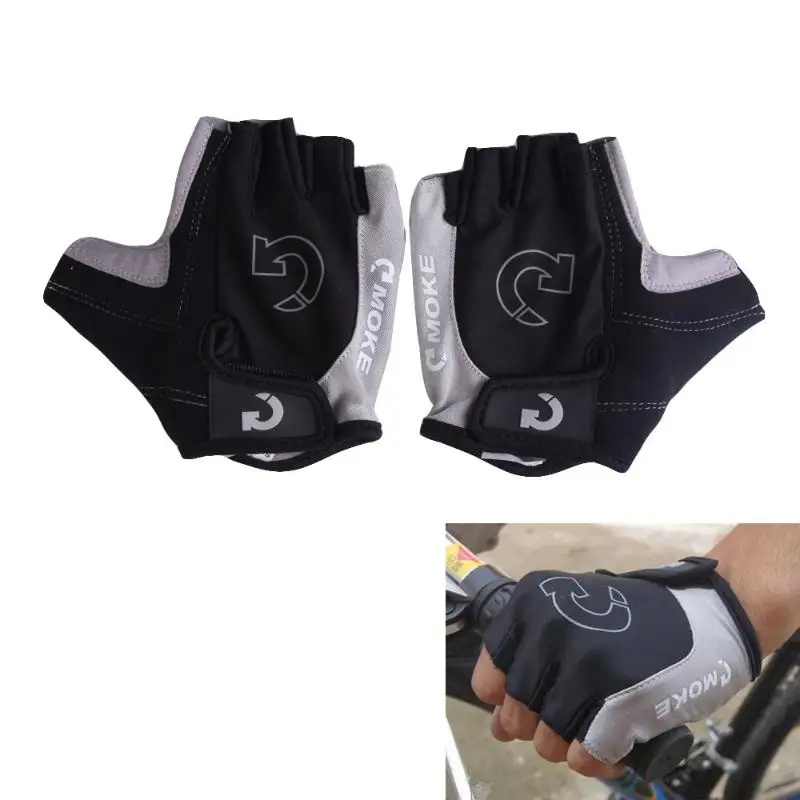 Полупальцевые велосипедные антискользящие перчатки дышащая гелевая подкладка мотоциклетные MTB шоссейные велосипедные перчатки мужские и женские перчатки для езды на спортивном велосипеде s-xl - Цвет: Серый