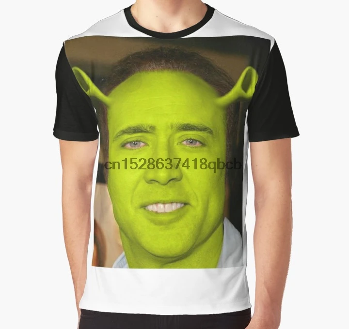 

All Over Print T Shirt Men tshirt Nicolas Cage - Shrek Big Print Full Print Women Graphic T-Shirt