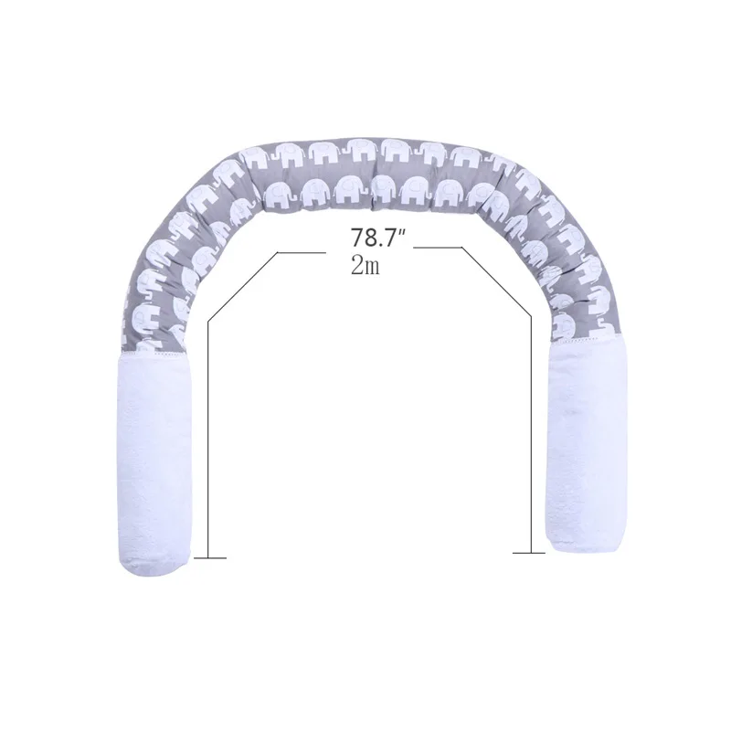 200 см* 12 см хлопковые детские бамперы для кроватки, новая подушка в виде куклы-животного, детские постельные принадлежности, декор для детской кроватки, Серый слон
