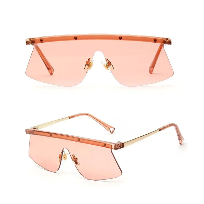 New Chic Sunglasses One-piece Flat Top Personality Creative UV400 Eye Protection Brand Design Driving Party Gifts Eyewear Unisex