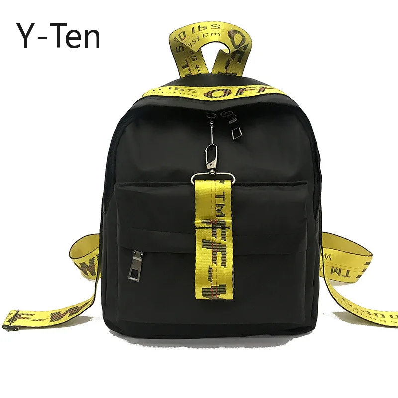 

Waterproof Nylon Women Backpack Fashion Black Shoulder Back Bag Style Backpacks for Teenage Girls 24*13*30 cm