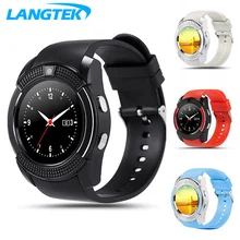 LANGTEK Wearable Devices V8 Smart Watch With Free SD Card Electronics Wrist Phone Watch For Android Smart Phone Smartwatch