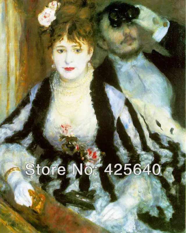 Pierre-Auguste Renoir La loge (театральная коробка) картина маслом на холсте Высокое качество