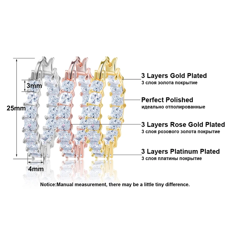 ORSA JEWELS Fashion Ladies Loop Earring Round-Shape with 0.1ct Brilliant Austrian Cubic Zirconia Hoop Earrings for Women OE144 - Image 2