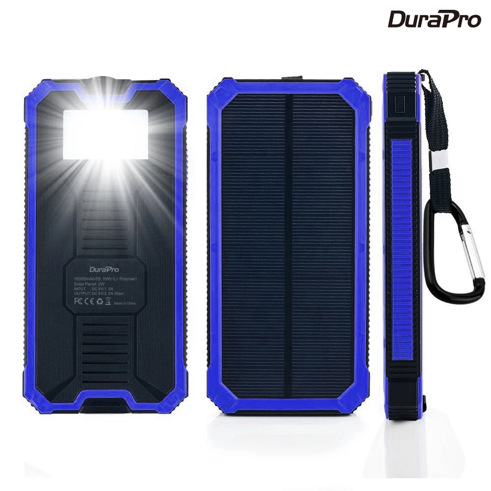 Tanie 15000Mah ładowarka solarna 2 porty USB powerbank na energię słoneczną Bateria Externa przenośna ładowarka do smartfona dla Xiaomi dla Iphone